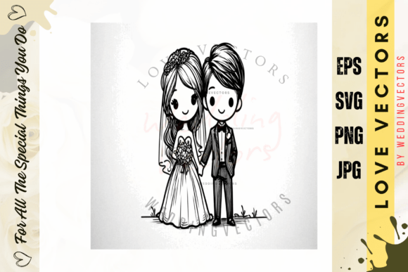 Celebrate Romance with Wedding Couple & Love Vectors
