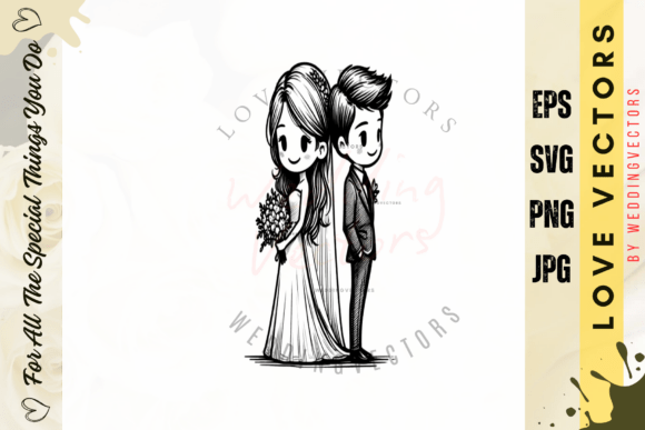 Elegant Wedding Couple and Love Vectors for Designers