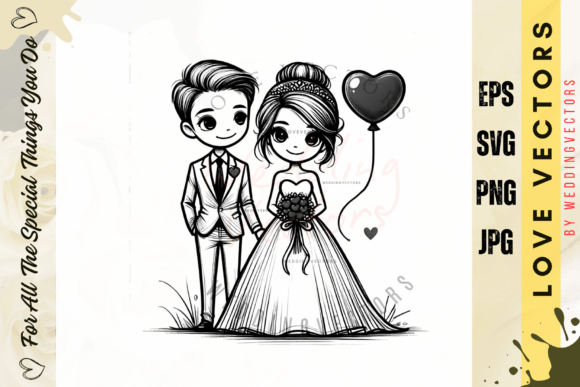 Elegant Wedding Couple and Love Vectors for Your Designs