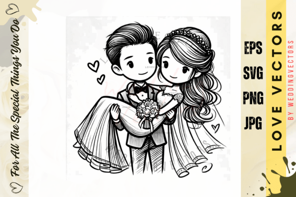 Elevating Brand Narratives with Wedding Couple and Love Vectors - C4621