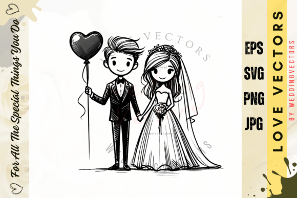 Wedding Couple and Love Vectors - C4273: Elegant Design Assets