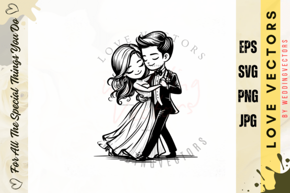 Wedding Couple and Love Vectors - C4282: A Minimalist Design Essential