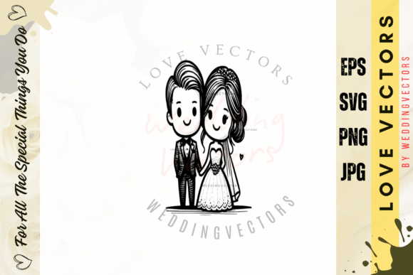 Wedding Couple and Love Vectors - C4358: A Touch of Artistic Luxury