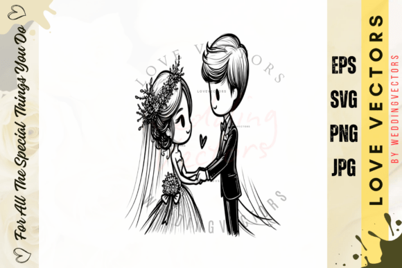 Wedding Couple and Love Vectors - C4506: Design Assets for Timeless Romance