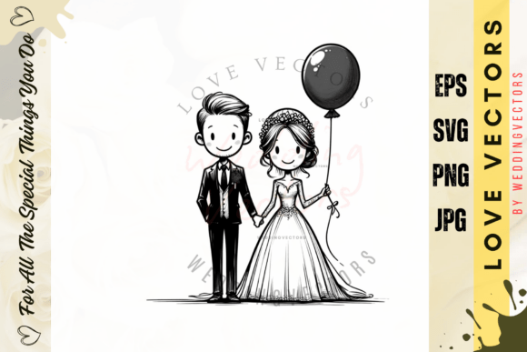 Wedding Couple and Love Vectors - C4550: Modern Romance Visualized