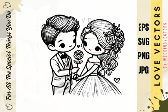 Wedding Couple and Love Vectors - C459: A Modern Take on Matrimony
