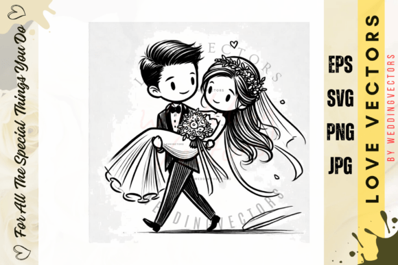 Wedding Couple and Love Vectors - C4599: Timeless Romance in Digital Art
