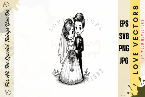 Wedding Couple and Love Vectors - C4606: A Visual Toolkit for Romance
