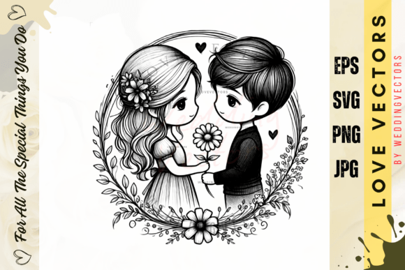 Wedding Couple and Love Vectors - C4609: A Modern Design Toolkit