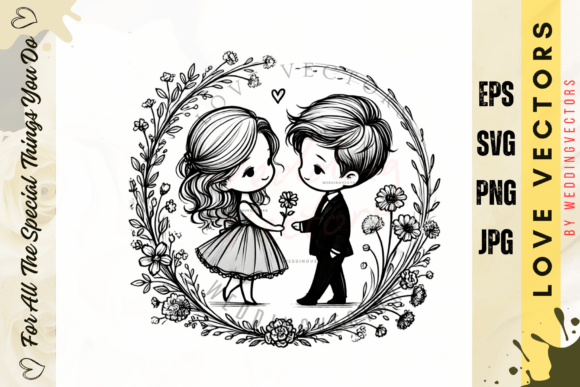 Wedding Couple and Love Vectors - C4652: A Visual Symphony
