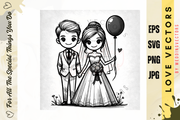 Wedding Couple and Love Vectors - C4709: Your Toolkit for Romantic Design