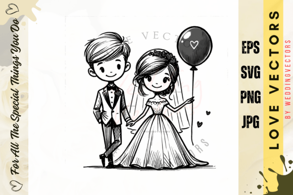 Wedding Couple and Love Vectors - C4746: Capturing Romance