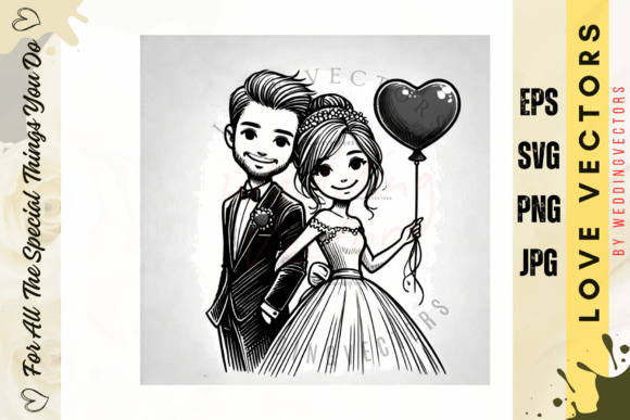 Wedding Couple and Love Vectors - C4875: A Design Asset