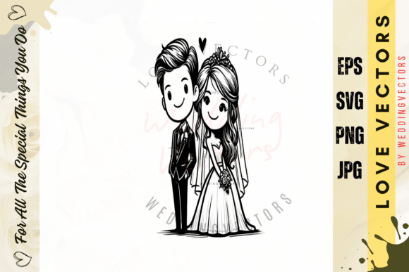 Wedding Couple and Love Vectors: Romantic Design Assets